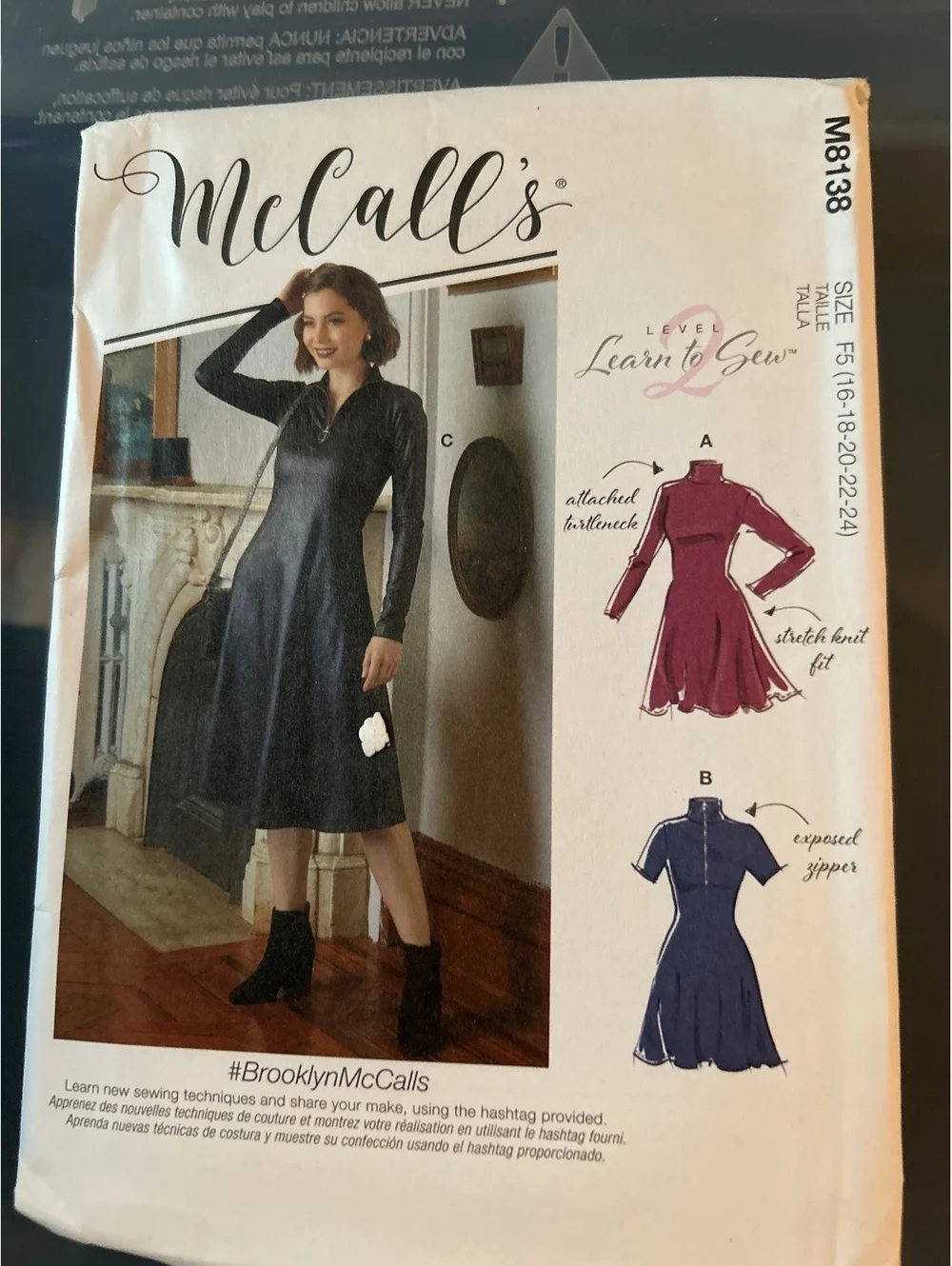 McCall's M8138 Misses' Dresses Sewing Pattern Size F5 (16-24)
